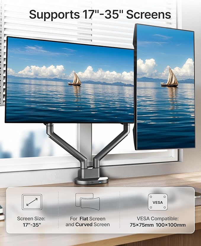 monTEK Dual Monitor Stand Mount - Image 2