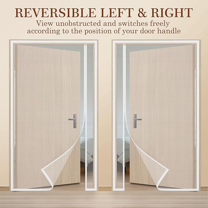 Yotache Reversible Left/Right Opening Magnetic Screen Door Fits 48 x 96 inch - Image 3