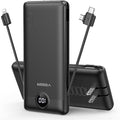 VEGER Portable Charger for iPhone Built in Cables and Wall Plug, 10000mah Slim by VEGER