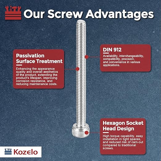 Kozelo 50pcs Socket Head Cap Screws - Image 3