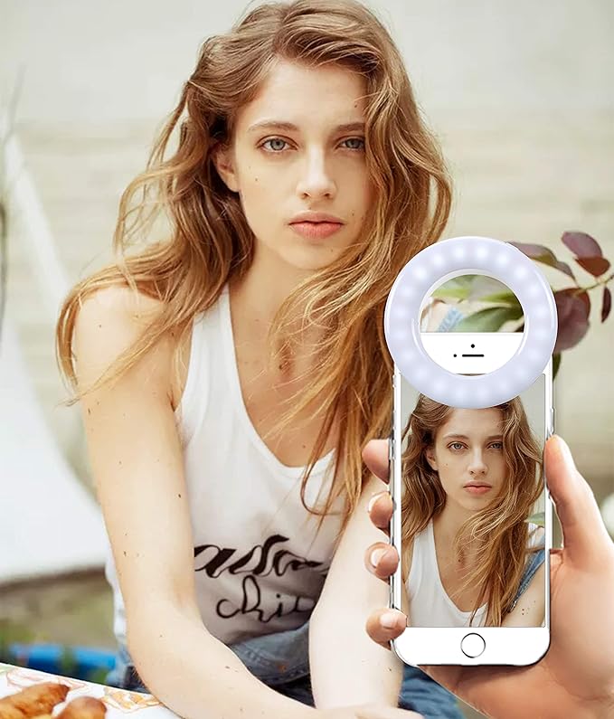 Selfie Ring Light, Oternal Ring Light Rechargeable Portable Clip-on Selfie Fill - Image 3