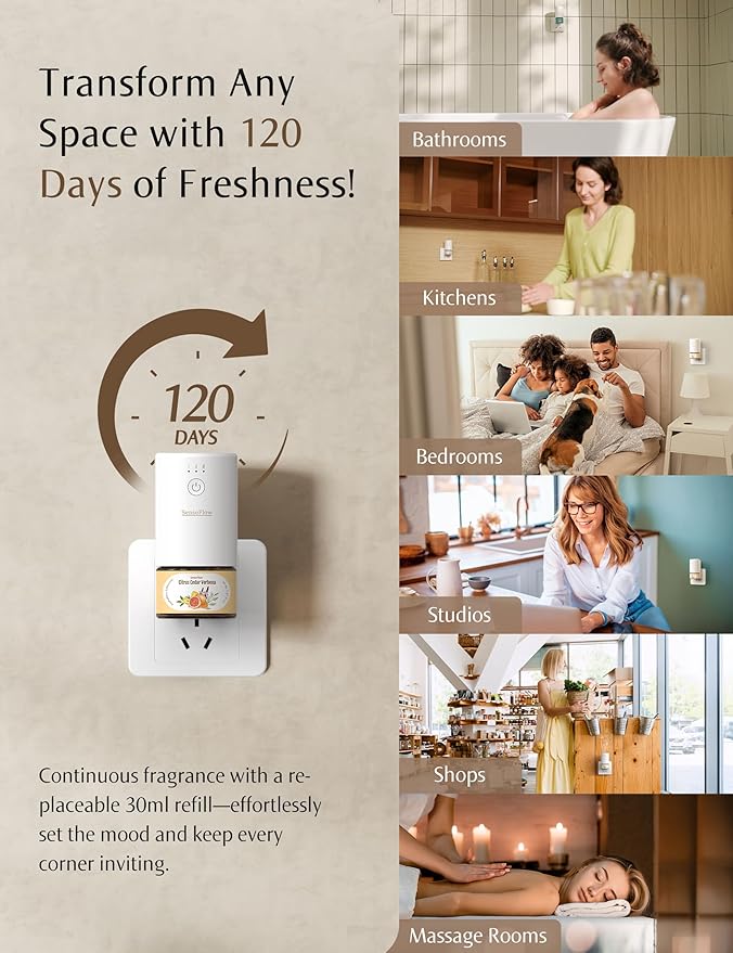 SF101 Pro Waterless Essential Oil Diffuser, Plug in Aromatherapy Diffuser & - Image 5