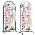 Asee'm Grid Wall Panels Display Stand 2' x 5.2' FT Black Movable Wire Grid Wall by Aseem