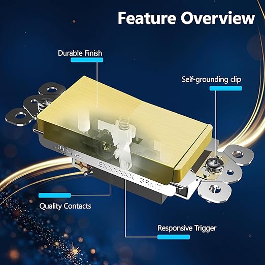 LIDER Brushed Gold Minimalist Design Decorator Switch, Frameless Paddle Wall - Image 3