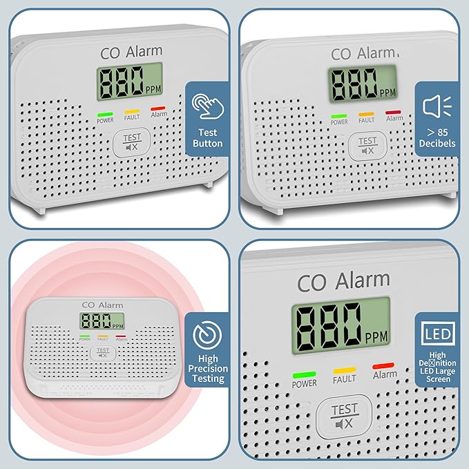 Carbon Monoxide Detector Powered by AA Battery, CO Monitoring Alarm - Image 4