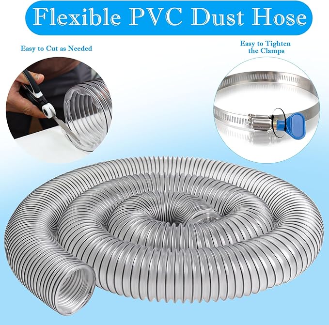 2-1/2"x10'PVC Dust Collection Hose, 2-1/2"Dust Collector Hose - Image 5