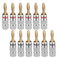 WGGE WG-009 Banana Plugs Audio Jack Connector, 24k Gold Dual Screw Lock Speaker by WGGE