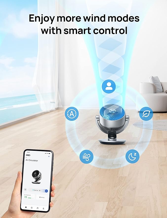 Dreo Smart Fan for Bedroom, 120° Vertical and 90° Oscillating Fan - Image 5