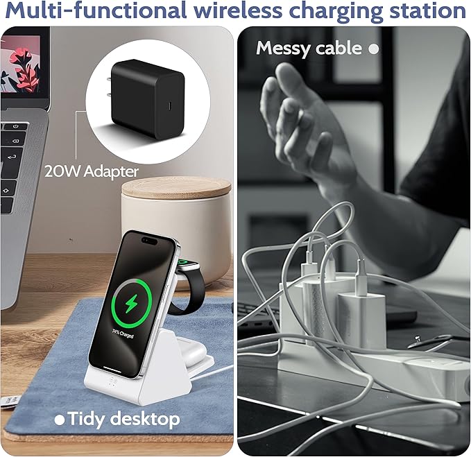 Smtcsl 3-in-1 Wireless Charging Station: Portable 10000mAh Power Bank Charger - Image 5