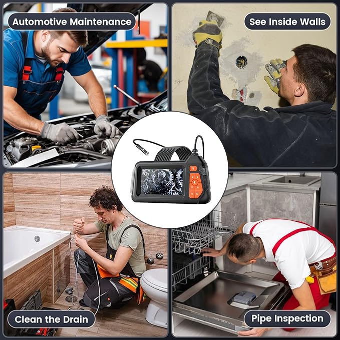 Endoscope Camera with Light: Dual Lens Industrial Endoscope Borescope - Image 7