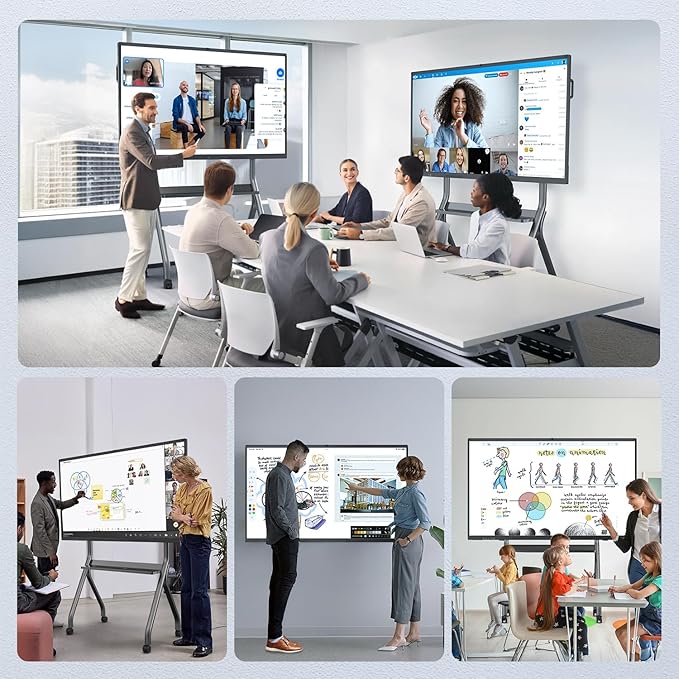 QIXZOCV 85" Smart Board, 4K UHD Interactive Board, 20-Point Touch, Android 13 - Image 2