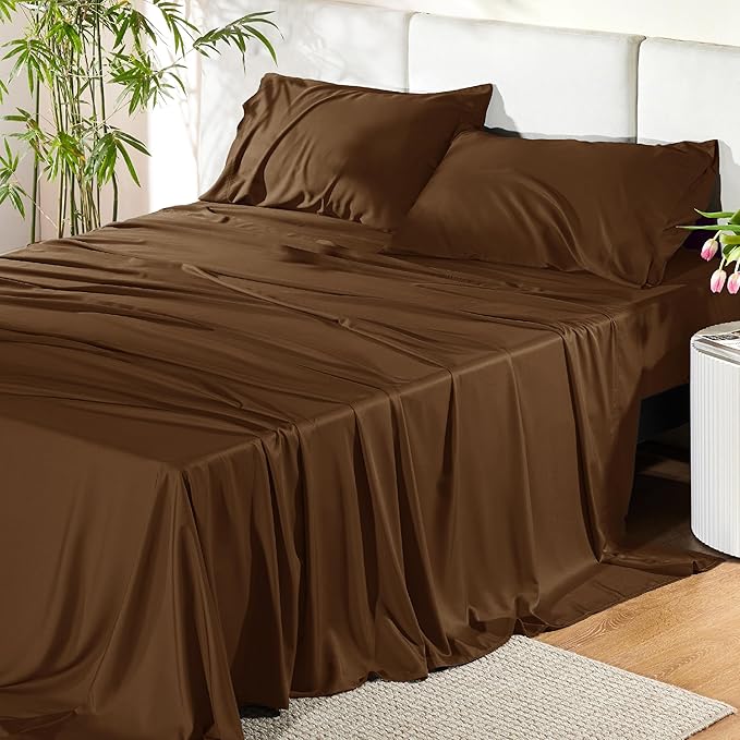 Bedsure Full Size Bed Sheets, Cooling Sheets, Rayon Derived from Bamboo by BEDSURE