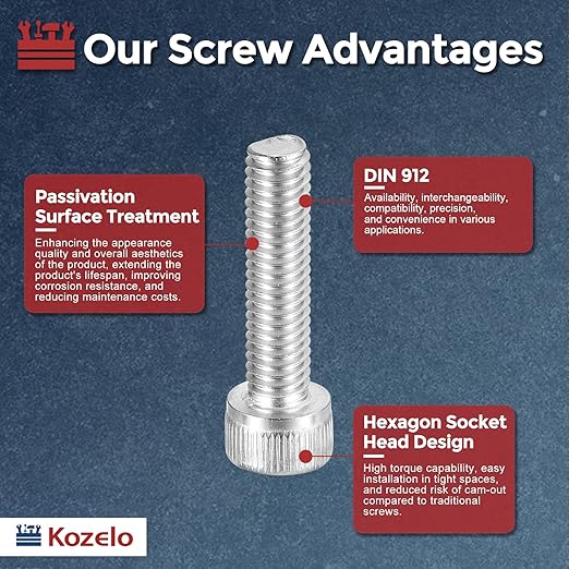 Kozelo 50pcs Socket Head Cap Screws - Image 3