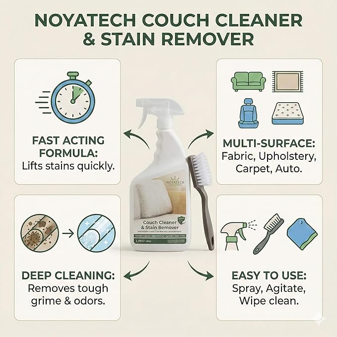 NOYATECH Couch Cleaner and Stain Remover Spray – Professional Strength - Image 2