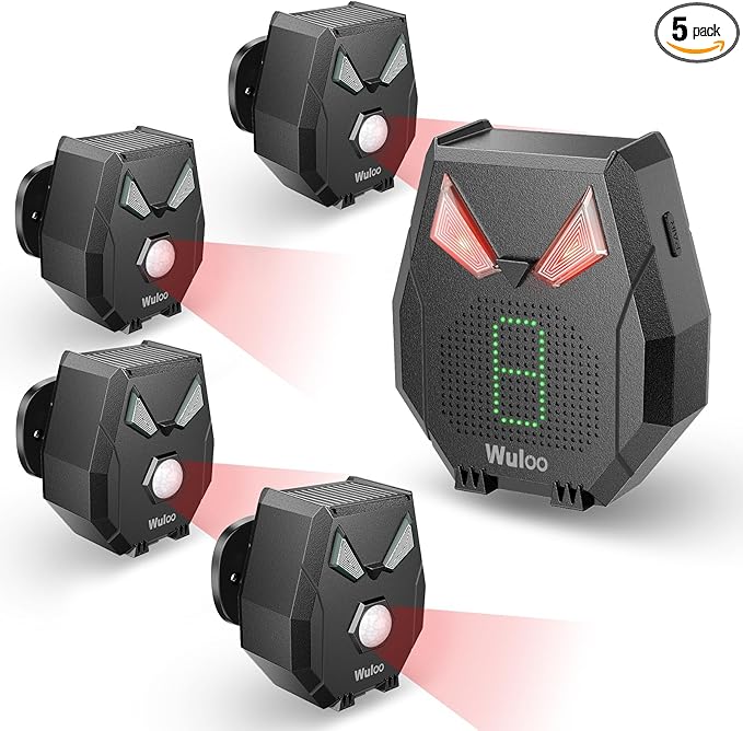 Solar Wireless Driveway Alarm, Outdoor Motion Sensor Detector Alarms Driveway by Wuloo