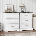 Nightstand Set of 2, Rustic Farmhouse Wood Small Dresser, Bedside Table by Thacuok