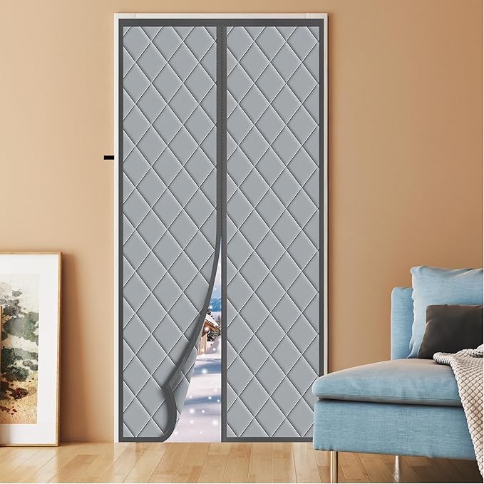 Magnetic Thermal Insulated Door Curtain, Fits Door Size 38" x 82", Durable by Welcometobuy