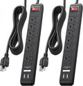 Cable Matters 2-Pack 6-Outlet Surge Protector Power Strip - 12ft by CableMatters