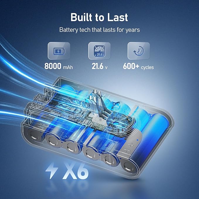 Battery Replacement for V6, 21.6V 8000mAh Li-ion Battery Compatible - Image 3