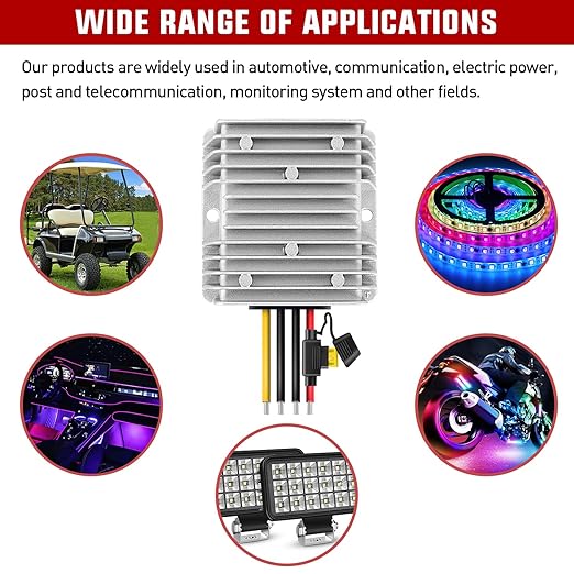 Nilight 48V 36V to 12V Voltage Converter 240W 20A Regulator Step Down to 12VDC - Image 9