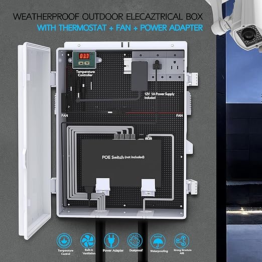 Akwscyby Outdoor Electrical Box, Waterproof Electrical Junction Box IP65 ABS - Image 2