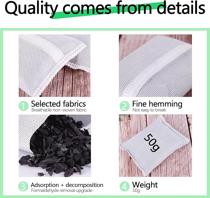 KaiCarnte 10 Pack Activated Charcoal Odor Absorbe Trash Can Deodorizer - Image 3