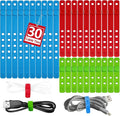 AROIC 30Pcs Reusable Silicone Cable Ties, 3-Size Adjustable Cord Organizer Set by AROIC