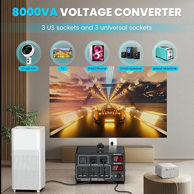 8000W Voltage Converter Transformer Step Up/Down Converter 110/120 Volt - Image 6