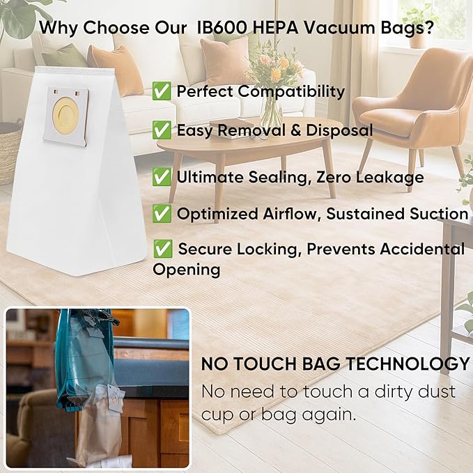 LBLVBNEWD 16 Pack IB600 HEPA Vacuum Bags - Image 7
