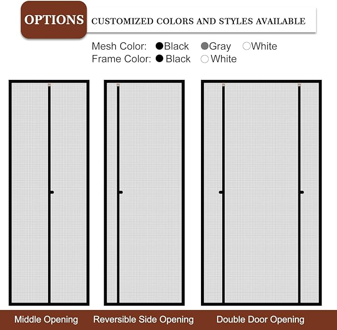 Yotache Custom Magnetic Screen Door, Left Right Side Opening Door Mesh - Image 6