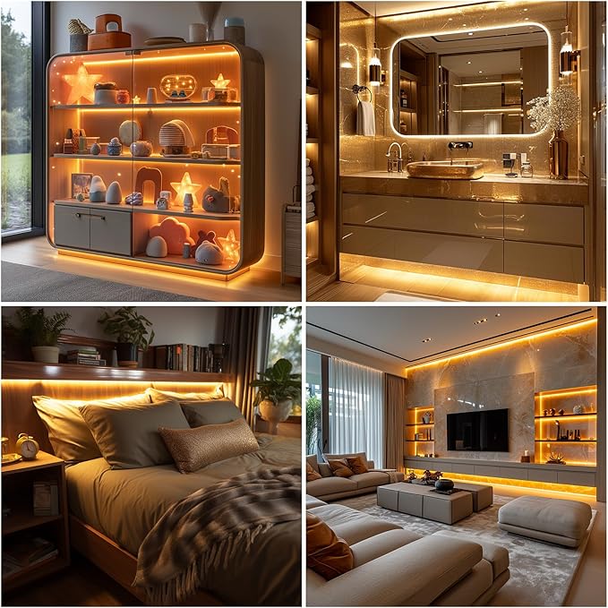 Short LED Strip Lights Yellow 5V USB Not Dimmable Flexible COB LED Rope Lights - Image 7