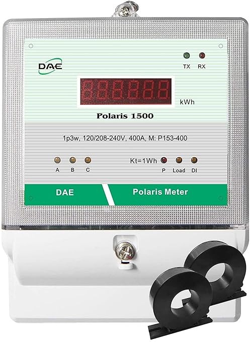 DAE P153-400-S KIT, UL CTEP kWh Smart Submeter 1P3W 400A 120/240V 2 CTs RS485 by DAEControls