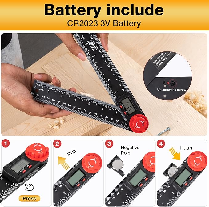 UNIPEC Digital Angle Finder Protractor, Angle Finder Ruler, 7inch 200mm - Image 6