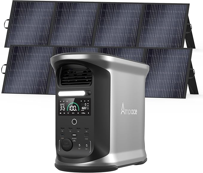 AMPACE Andes 1500 Power Station 2400W Solar Generator by OukitelPowerStation