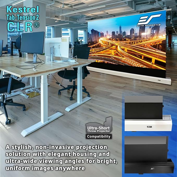 Elite Screens Kestrel Tab-Tension CLR, 101 inch 16:9, Ultra-Short Throw Ceiling - Image 6
