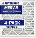 Filter King 18x18x2 Air Filter | 4-PACK | MERV 8 HVAC Pleated A/C Furnace by FilterKing