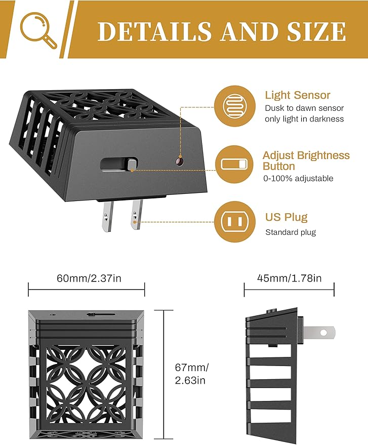 DORESshop Plug in Night Light, Night Lights Night Lights Plug Into Wall - Image 7