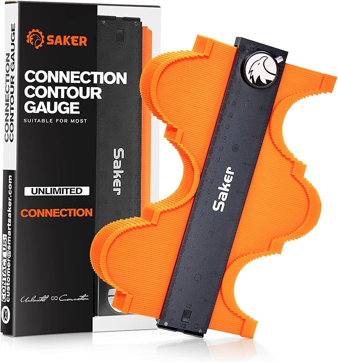 Saker Contour Gauge Profile Tool- Adjustable Lock-Precisely Copy Irregular by Saker