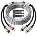 Elecan Premium RCA Cable 15 Ft 2 RCA Male to 2 RCA Male Stereo Audio Cable by Elecan