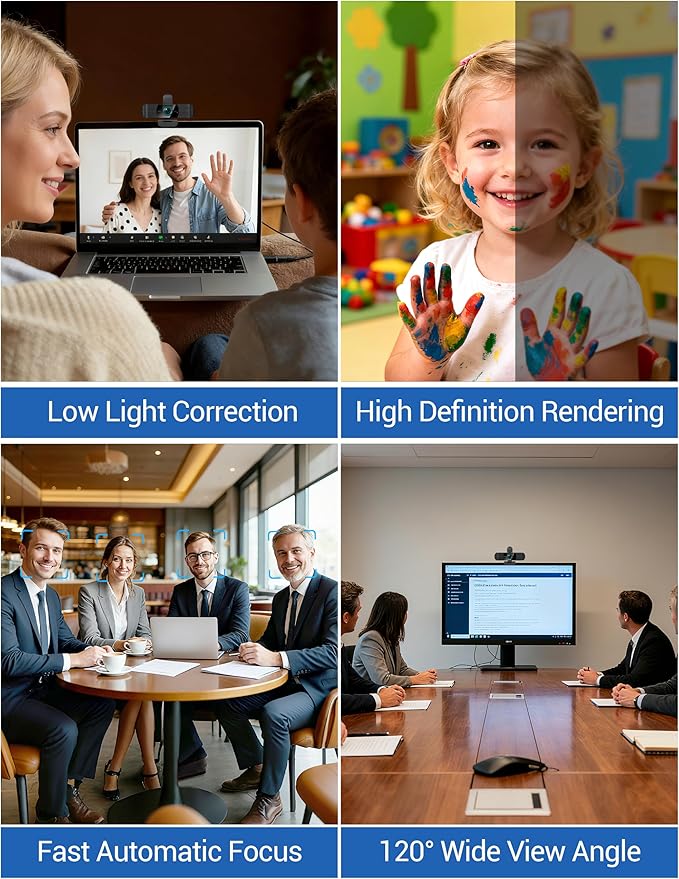 RUWBY QHD 2K Webcam with Built-in Dual Mics, Wide-Angle Lens, Privacy Cover - Image 7