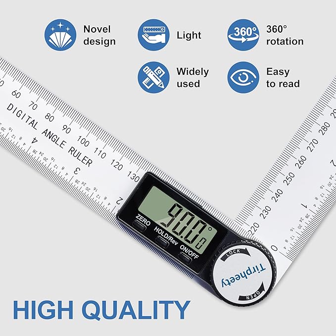 Tirpheety Digital Angle Finder Protractor, 3rd Generation Quick Display Angle - Image 4