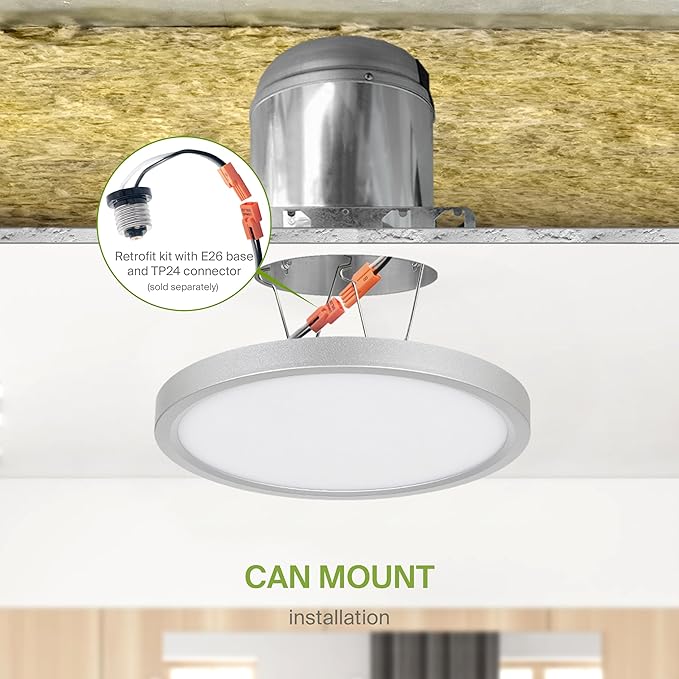 ASD LED 7" Round Flush Mount Ceiling Light Fixture, Low Profile Surface - Image 8