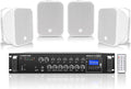 Sound Town Commercial Restaurant Bluetooth Amplifier + Surface-Mount Speaker Set by SOUNDTOWN