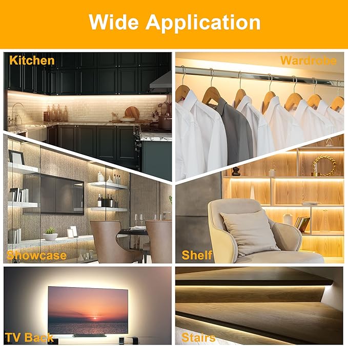LAFULIT 10 PCS Under Cabinet Lights Kit, Stick on Lights, Flexible Led Strip - Image 3