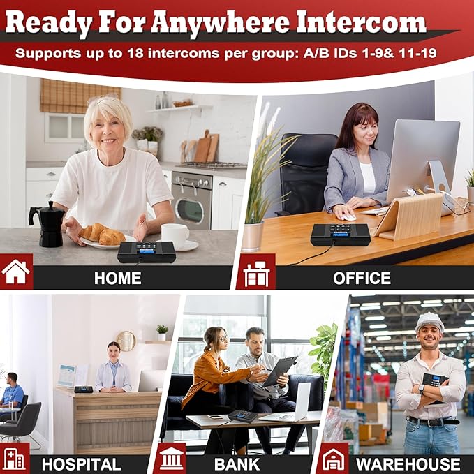 SANZUCO 60D Intercoms Wireless for Home, 18 Channel Home Intercom System - Image 7