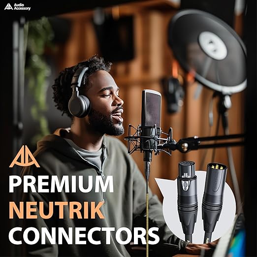 AA AUDIO ACCESSORY Gold Series Star Quad XLR Cables 1.5ft, Neutrik Connectors - Image 2