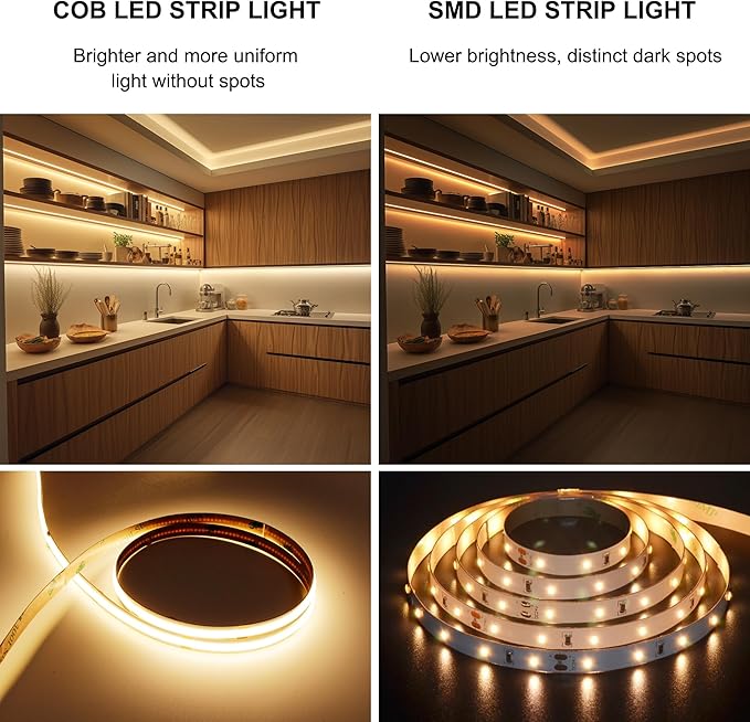 Pandery COB LED Strip, LED Strip Lights 5M/16.4ft, Touch Dimmable LED Strips - Image 5
