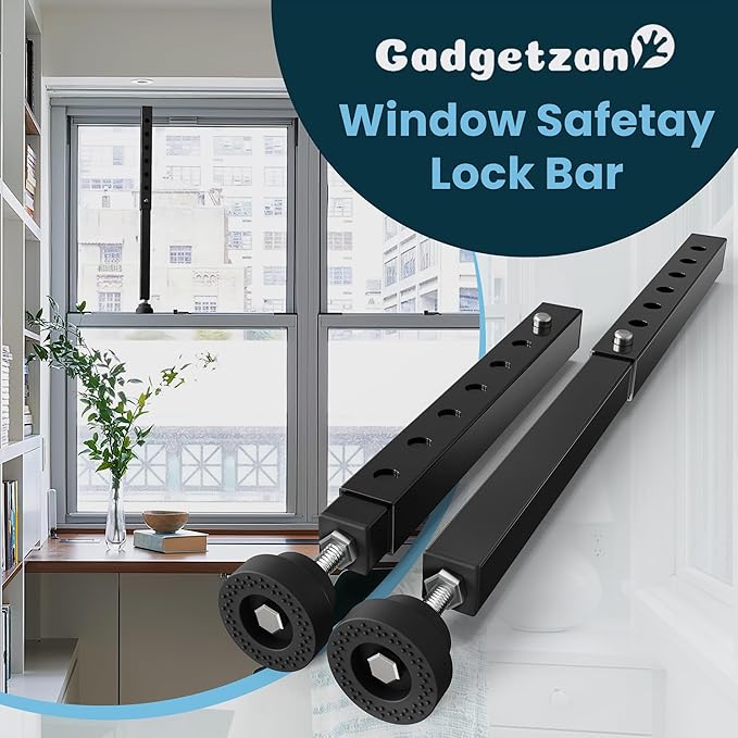 Gadgetzan 2 Pack Window Security Bars Adjustable 11"-18", Portable Short - Image 7