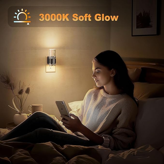 JandCase Night Light, Night Lights Plug into Wall, 2 Pack 3000K LED Nightlight - Image 5