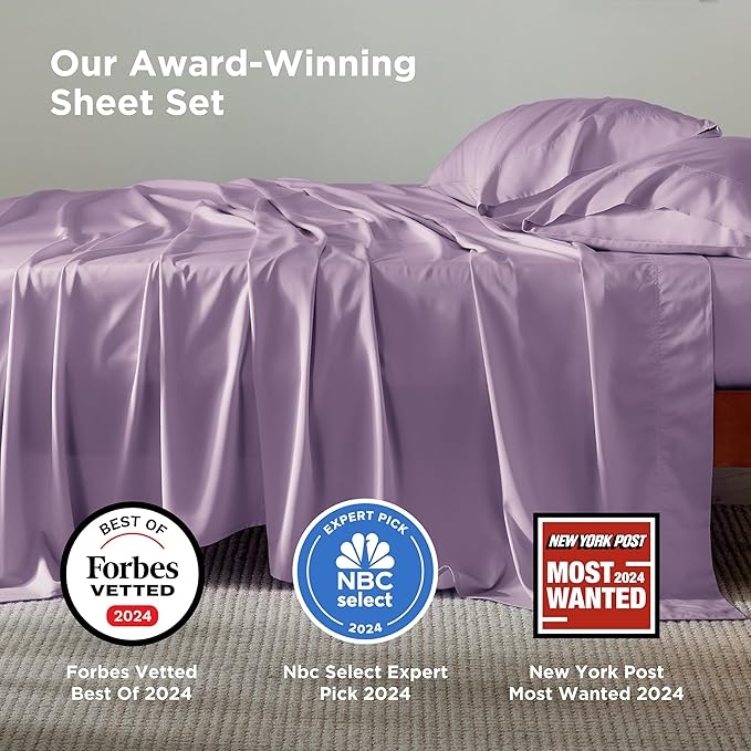 Bedsure Queen Sheet Set, Rayon Derived from Bamboo, Cooling Sheets, Breathable - Image 2